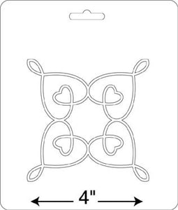mini heart quilt stencil showing pattern