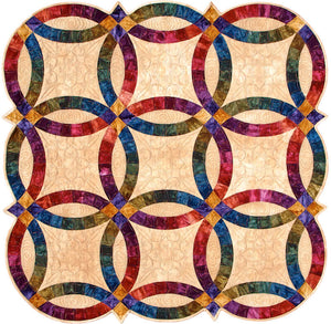 Double Wedding Ring  acrylic quilt template by Quilting from the